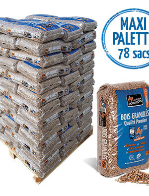 Camion Complet – 24 Palettes de Granulés de Bois WOODSTOCK (1872 sacs de 15 kg)