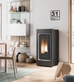 Cadel 7022071 Poêle à granulés 10.5Kw Prince 11 Blanc 5 étoiles