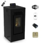 Courmayeur Poêle à granulés wifi canalisé 8.74 kw noir
