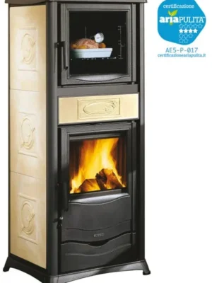 Poêle à bois avec four pour la cuisson 9,1 kW Rossella Plus Evo – rouge