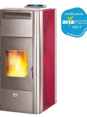 Chaudière à granulés poêle avec structure en acier 18,22 kW chauffage Queen Idro 20 Bordeaux